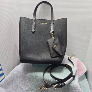 Michael Kors Vincent Small Saffiano Leather Convertible Tote Bag with Card Case